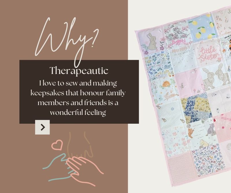 Therapeutic - sewing keepsakes that honour family members and friends